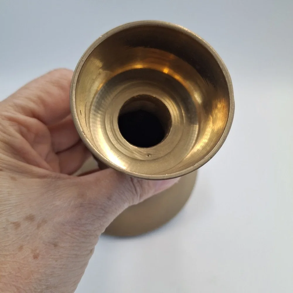 Vintage Solid Brass Candlestick Holder Heavy Taper Candle Stand Mid Century 6.5